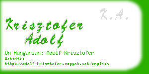 krisztofer adolf business card